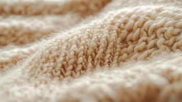 Soft beige boucle fabric showcasing its textured pattern and cozy appeal perfect for stylish apparel or home decor projects photo