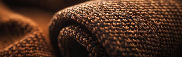 Textured brown fabric creating a cozy atmosphere in a warm indoor setting during the evening light photo
