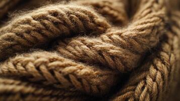 Warm and textured brown wool fibers intricately woven together showcasing craftsmanship and natural beauty photo