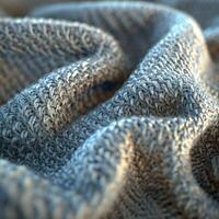 Boucle fabric texture showcases intricate weaving and soft, inviting visual patterns perfect for cozy decor and fashion elements photo
