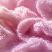 Soft pink boucle fabric texture creating a cozy and inviting atmosphere for interior design photo