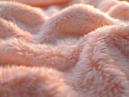 Boucle fabric texture displaying soft, cozy, and plush features in a natural light environment photo