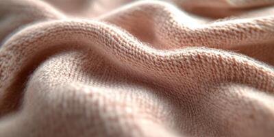 Textured boucle fabric draped softly in natural light showcasing its delicate curves and woven details photo