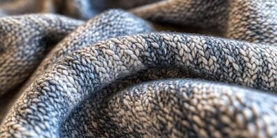 Soft boucle fabric texture showcases intricate weaving and rich color variations for a cozy aesthetic in modern design photo