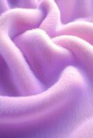 Soft lavender boucle fabric texture showcasing intricate fibers and a cozy appearance for home decor projects photo