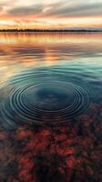 A circular rippling pattern in the water photo