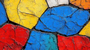 A colorful wall with many different colors photo