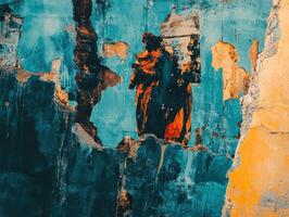 A painting of a man standing in front of a wall photo