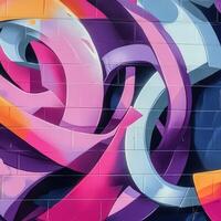 Vibrant graffiti mural showcasing colorful abstract designs photo