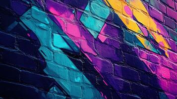 Vibrant urban graffiti showcasing bold colors and shapes photo