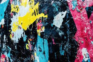 Colorful graffiti showcasing urban art on a weathered wall photo