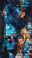Vibrant graffiti artwork on urban wall captures attention photo
