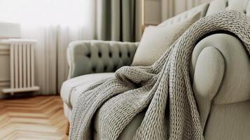 Cozy living room with inviting textures photo