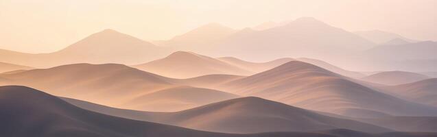 An abstract image of mountains with a sun setting photo