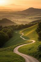 A winding road in the countryside photo