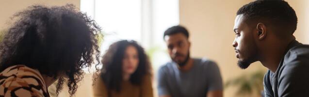 Engaging in group therapy for emotional support photo
