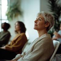 Group therapy session fosters connection and healing photo