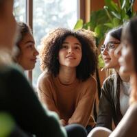Group therapy session focusing on emotional support photo