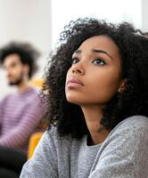 Psychologist leads group therapy session with participants photo