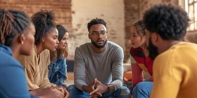 Group therapy session enhances emotional support photo
