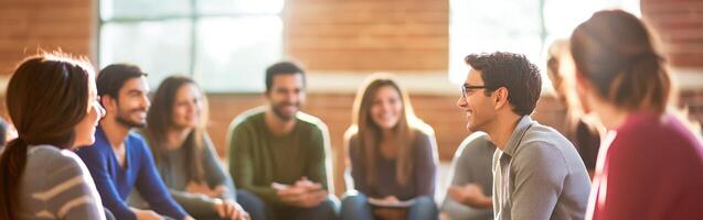 Group therapy session in a relaxing environment photo