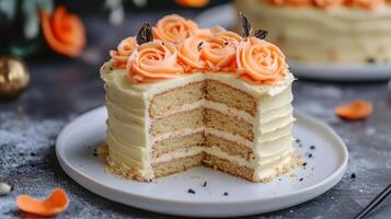 Bento cake with floral decoration for special occasions photo