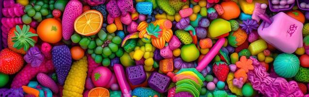 Colorful bento cake decorated with vibrant fruits photo