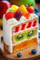 Celebrate with a vibrant bento cake of fruits photo