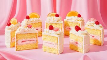 Delicious bento cake with vibrant toppings for dessert photo
