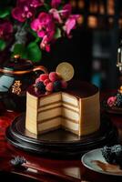Delightful bento cake with luscious berries on display photo