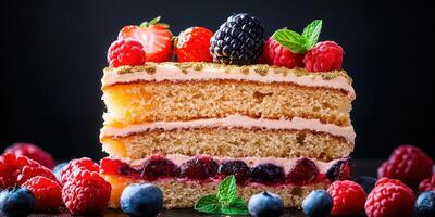Beautiful bento cake adorned with fresh berries photo