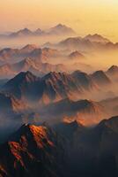 The mountains are orange photo