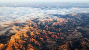 Beautiful landscape above the clouds photo