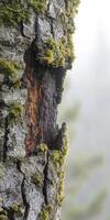 Features of a weathered tree trunk photo