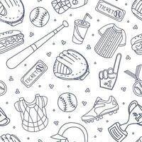 Baseball Attributes Used in Seamless Pattern Design vector