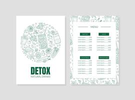 Diet menu template with contours of fruits and vegetables. illustration. vector