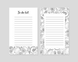 To do list with lines for notes. illustration. vector