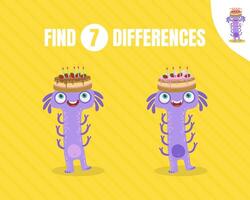 Simple game find the differences. illustration on a yellow background. vector