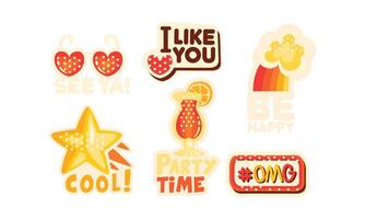 Social Network Stickers Isolated on White Background Set vector