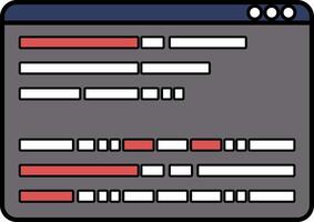 A computer screen with a red and white line on it vector
