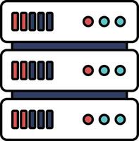 A white server with red and blue buttons vector