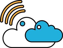 A cloud with a rainbow on top of it vector