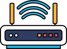 A wifi router with a blue and orange design vector
