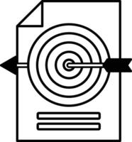 A black and white image of a paper with a target on it vector