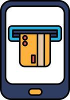 A phone with a card reader on it vector