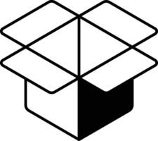 A box with a white background and black lines vector