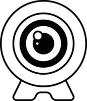 A black and white image of a camera lens with a white background vector