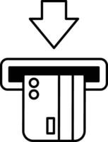 A credit card is being inserted into a machine vector