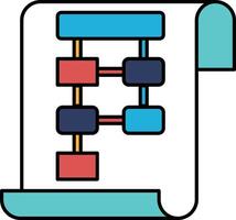 A colorful diagram of a flow chart vector