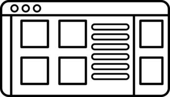 A black and white image of a computer screen with a grid of squares vector
